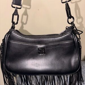 Steve Madden Black Fringe Bag